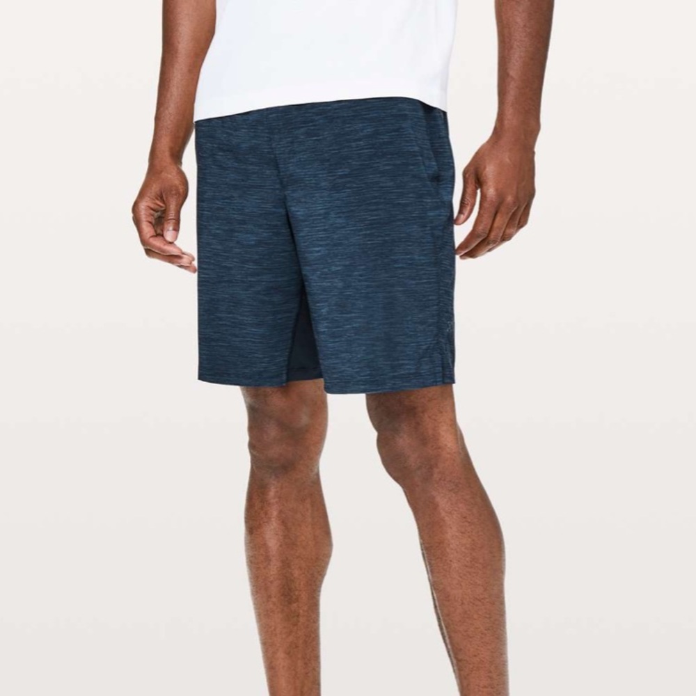 Lululemon T.H.E. Short Lined 9” Size M Heather Allover Iron Blue True Navy